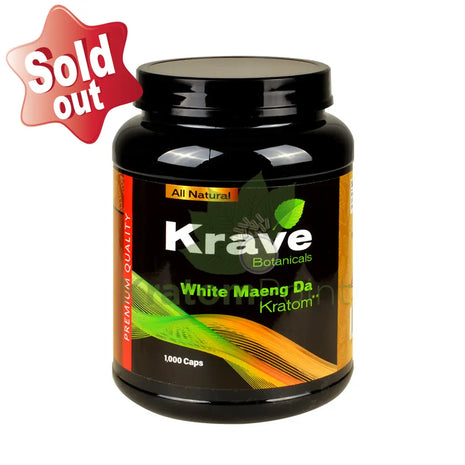 Krave Kratom White Maeng Da Capsules, 1000 count