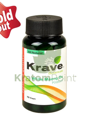 Krave Kratom White Maeng Da Capsules, 75 count
