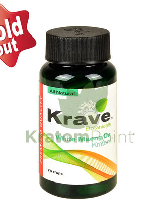 Krave Kratom White Maeng Da Capsules, 75 count