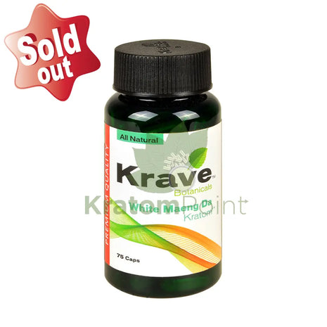 Krave Kratom White Maeng Da Capsules, 75 count