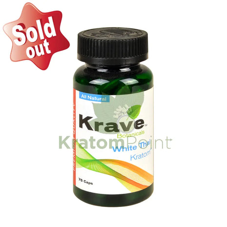 Krave Kratom White Thai Capsules, 75 count