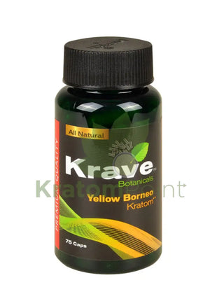 Krave Kratom Yellow Borneo Capsules, 75 count