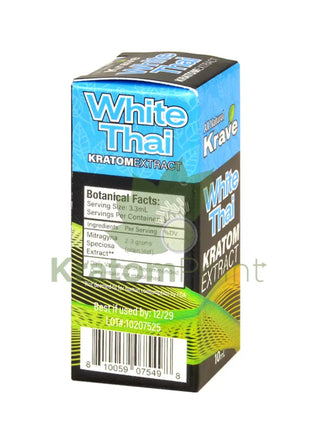 Krave White Thai Kratom Extract, 10ml, 1 bottle-back