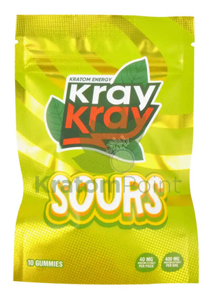 Kray Kray Sours Green Apple Kratom Gummies 40mg 10ct