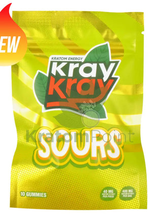 Kray Kray Sours Green Apple Kratom Gummies 40mg 10ct