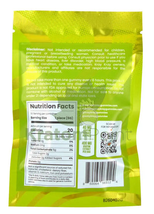 Kray Kray Sours Green Apple Kratom Gummies 40mg 10ct