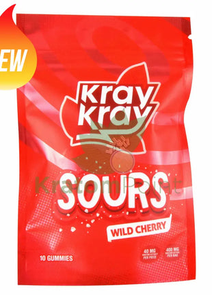 Kray Kray Wild Cherry Sours Kratom Gummies 40mg 10ct