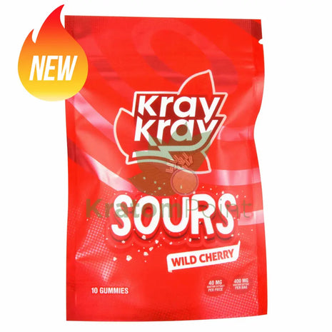 Kray Kray Wild Cherry Sours Kratom Gummies 40mg 10ct