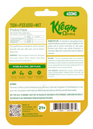 Kream Ohmz Mango 7-OH + Pseudo + MIT Tablets 4 count Hydroxy