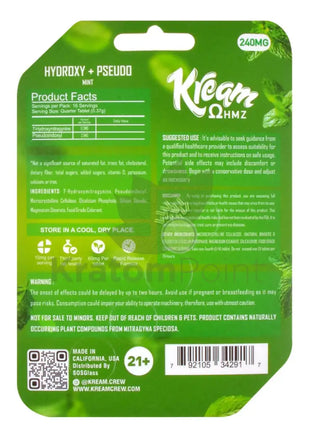 Kream Ohmz Mint 7-OH + Pseudo Tablets 4 count Hydroxy