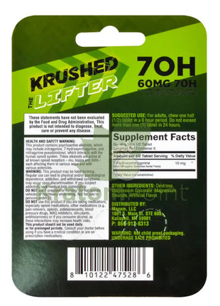 Krushed The Lifter 7OH Lemon Flavor Tablets 3ct Hydroxy