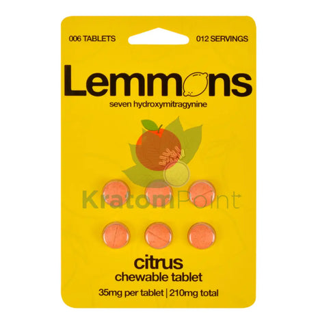 Lemons 7-Hydroxymitragynine Citrus 6 Count Tablets Hydroxy