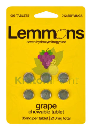 Lemons 7-Hydroxymitragynine Grape 6 Count Tablets Hydroxy