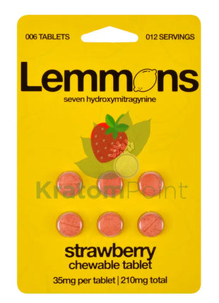 Lemons 7-Hydroxymitragynine Strawberry 6 Count Tablets Hydroxy