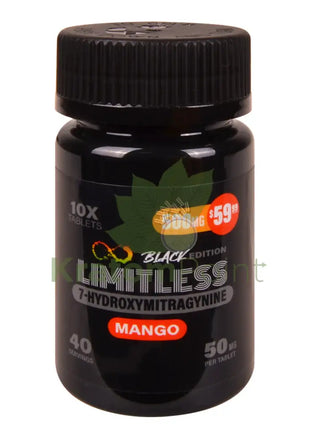 Limitless Black Edition 50mg 7-OH Mango Tablets 10 count Hydroxy