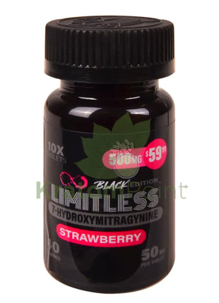 Limitless Black Edition 50mg 7-OH Strawberry Tablets 10 count Hydroxy