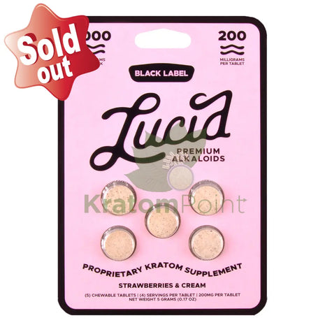 Lucid 200mg Strawberries & Cream Premium Black Label Alkaloids 5ct