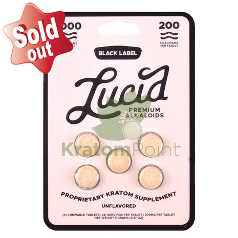 Lucid 200mg Unflavored Premium Black Label Alkaloids 5ct