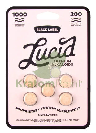Lucid 200mg Unflavored Premium Black Label Alkaloids 5ct