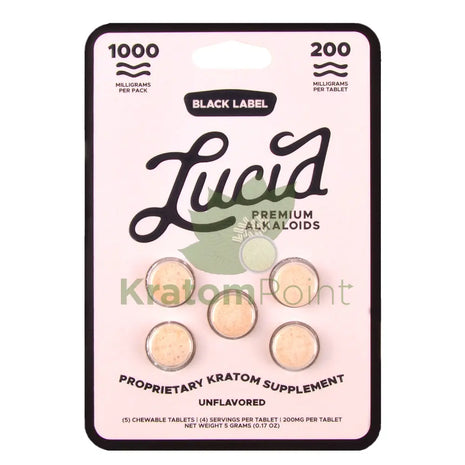 Lucid 200mg Unflavored Premium Black Label Alkaloids 5ct