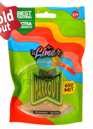 Maxx Out Lime Kratom Gummies 650Mit 10Ct