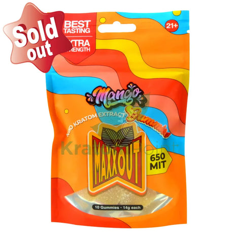 Maxx Out Mango Kratom Gummies 650Mit 10Ct