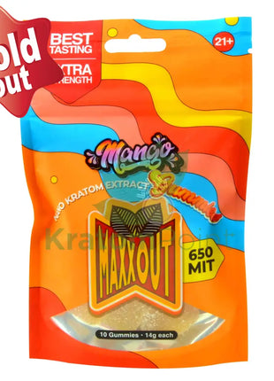 Maxx Out Mango Kratom Gummies 650Mit 10Ct