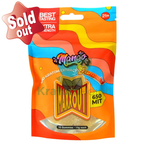Maxx Out Mango Kratom Gummies 650Mit 10Ct