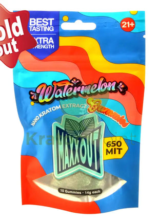 Maxx Out Watermelon Kratom Gummies 650Mit 10Ct
