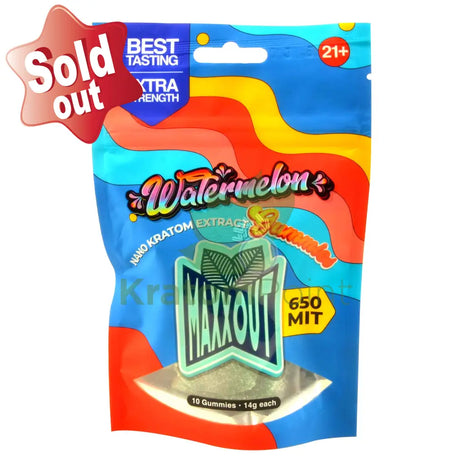 Maxx Out Watermelon Kratom Gummies 650Mit 10Ct