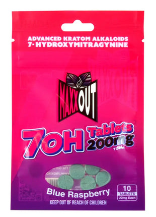 Maxxout 7-Hydroxy Blue Raspberry Tablets 200mg 10 count Hydroxy