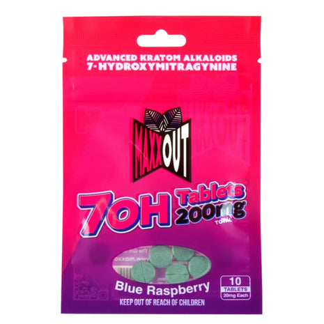 Maxxout 7-Hydroxy Blue Raspberry Tablets 200mg 10 count Hydroxy