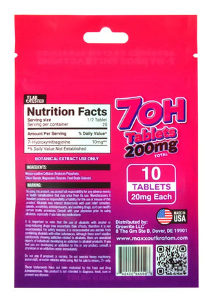 Maxxout 7-Hydroxy Blue Raspberry Tablets 200mg 10 count Hydroxy