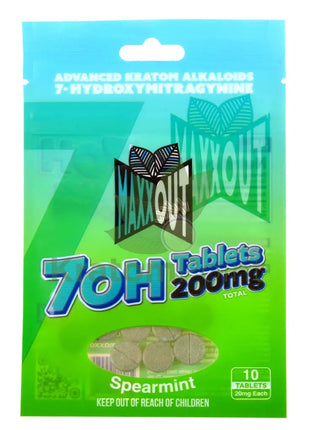 Maxxout 7-Hydroxy Spearmint Tablets 200mg 10 count Hydroxy