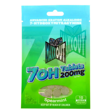 Maxxout 7-Hydroxy Spearmint Tablets 200mg 10 count Hydroxy