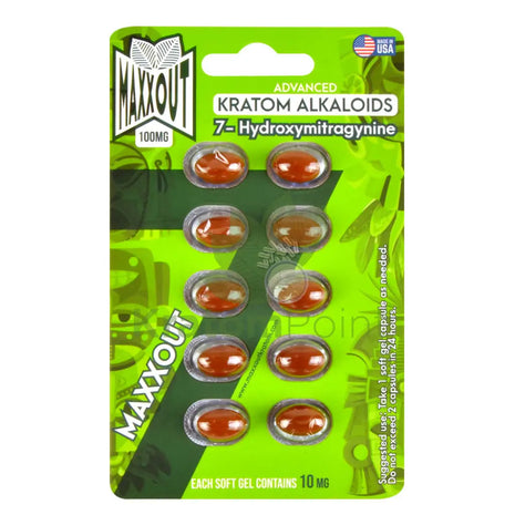 Maxxout 7-Hydroxymitragynine Soft Gel 10 Count Hydroxy