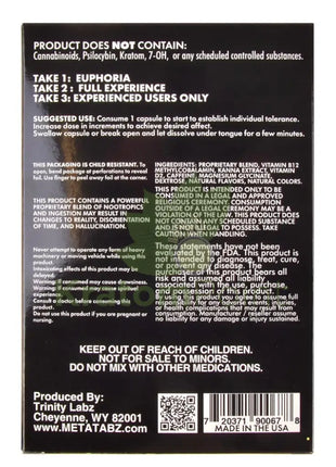 Meta Tabz KetaKapz European Euphoria Nootropics Unflavored 6 Capsules Nootropics