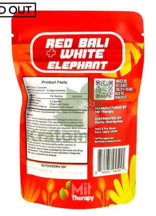 Mit Therapy Kratom Red Bali + White Elephant 90 Count