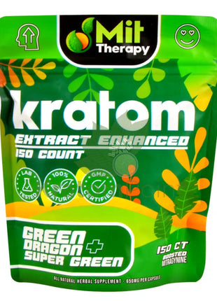 Mit Therapy Kratom Super Green + Dragon 150 Count