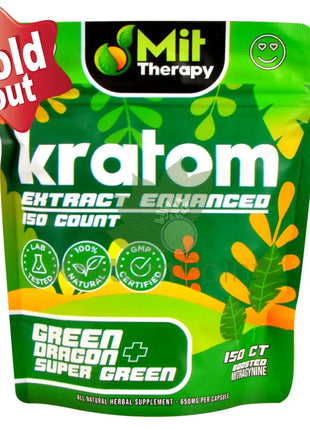 Mit Therapy Kratom Super Green + Dragon 150 Count