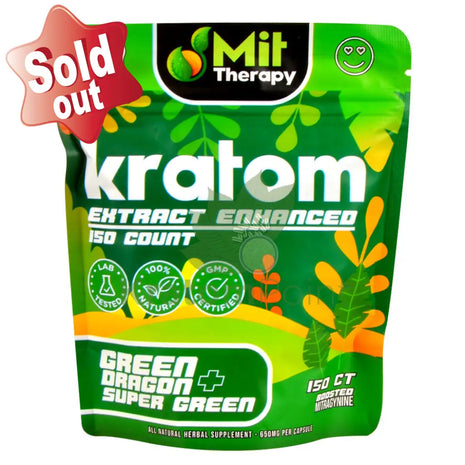 Mit Therapy Kratom Super Green + Dragon 150 Count