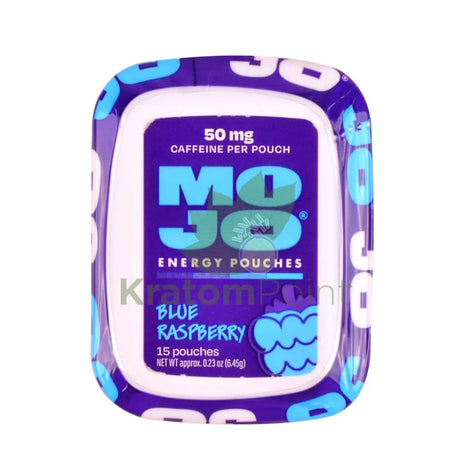 Mojo Blue Raspberry Energy Pouches 50mg 15 count pouches Caffeine