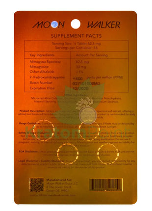 Moon Walker Mighty Mango Kratom Extract Tablets 250mg 4 count kratom extract