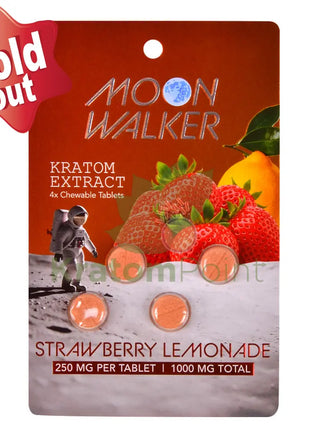 Moon Walker Strawberry Lemonade Kratom Extract Tablets 250mg 4 count kratom extract
