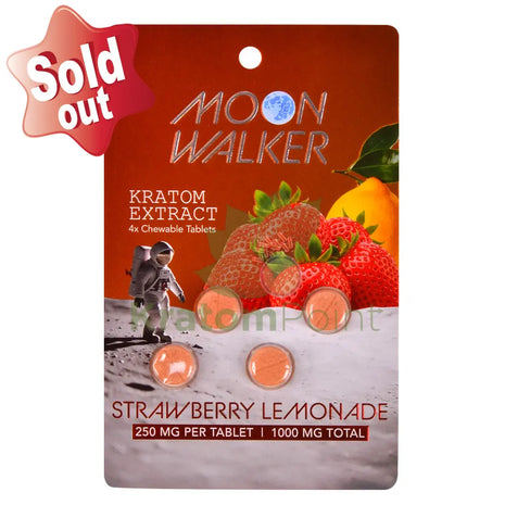 Moon Walker Strawberry Lemonade Kratom Extract Tablets 250mg 4 count kratom extract