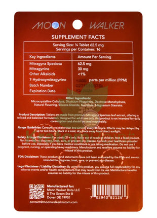 Moon Walker Strawberry Lemonade Kratom Extract Tablets 250mg 4 count kratom extract