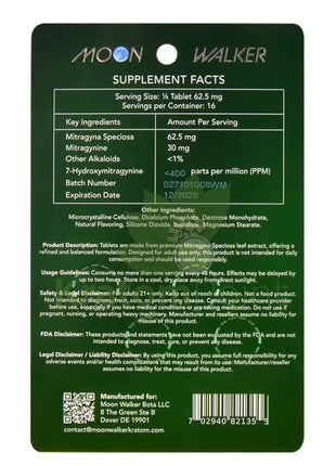 Moon Walker Watermelon Kratom Extract Tablets 250mg 4 count kratom extract