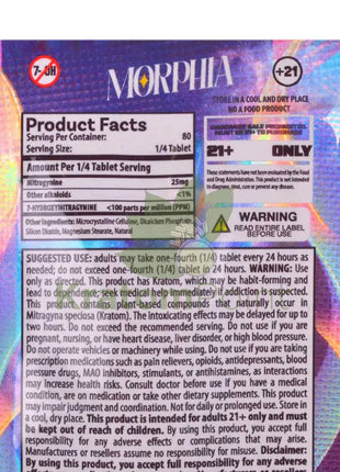 Morphia 100mg Blue Razzberry MITRA+ Next Generation Kratom Alkaloid Tablet 1ct kratom extract