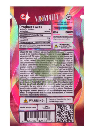 Morphia 100mg Strawberry MITRA+ Next Generation Kratom Alkaloid Tablet 1ct kratom extract