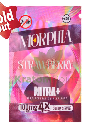 Morphia 100mg Strawberry MITRA+ Next Generation Kratom Alkaloid Tablet 1ct kratom extract